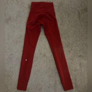 red/orange lululemon leggings